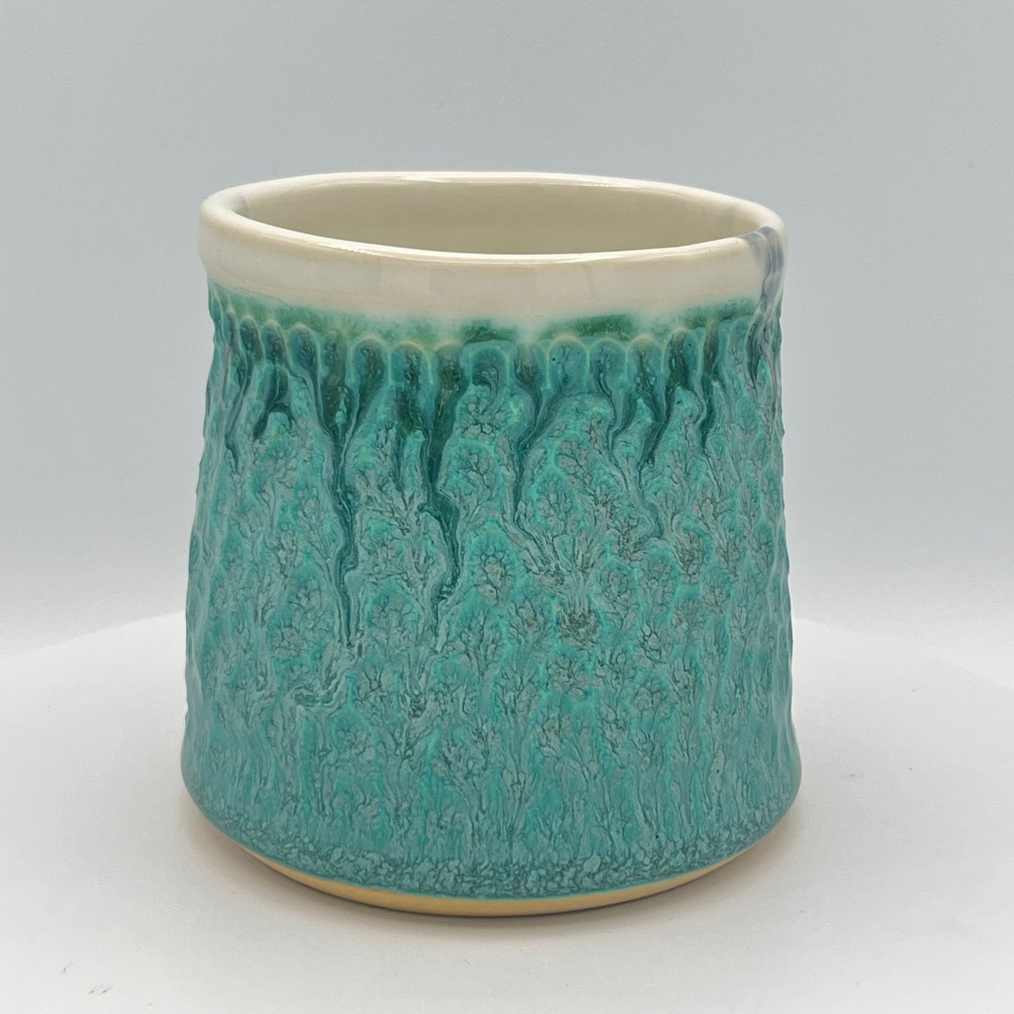 803 small vase - matte green and white