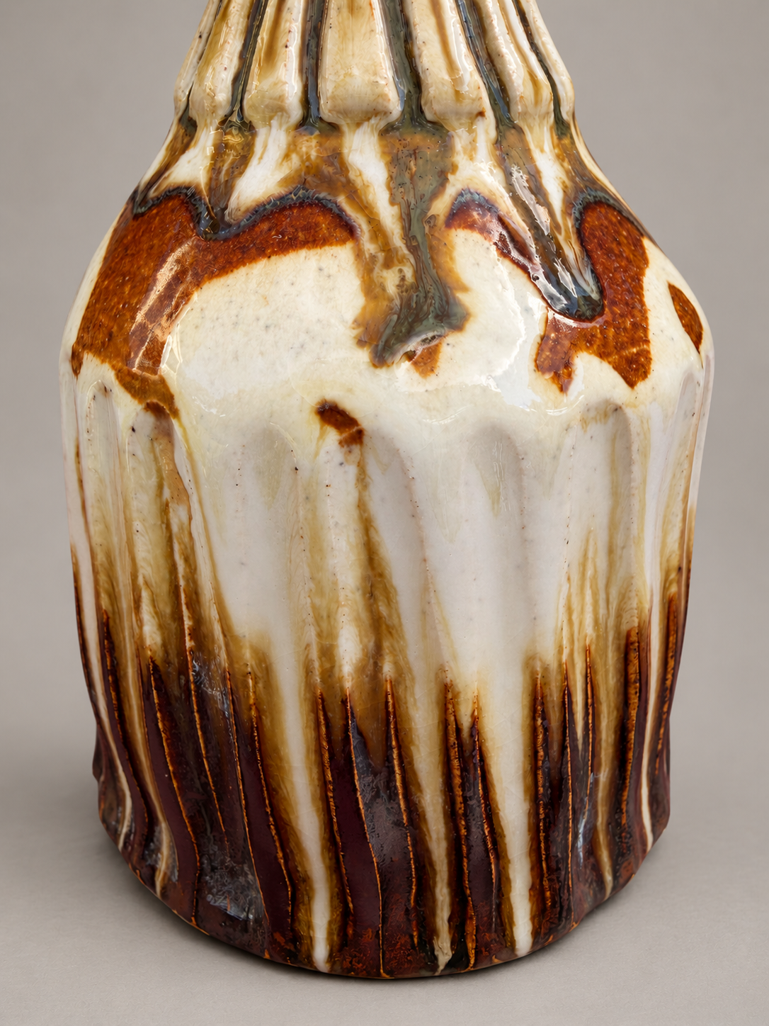 Amber Cascade Carved Ceramic Soap Dispenser
