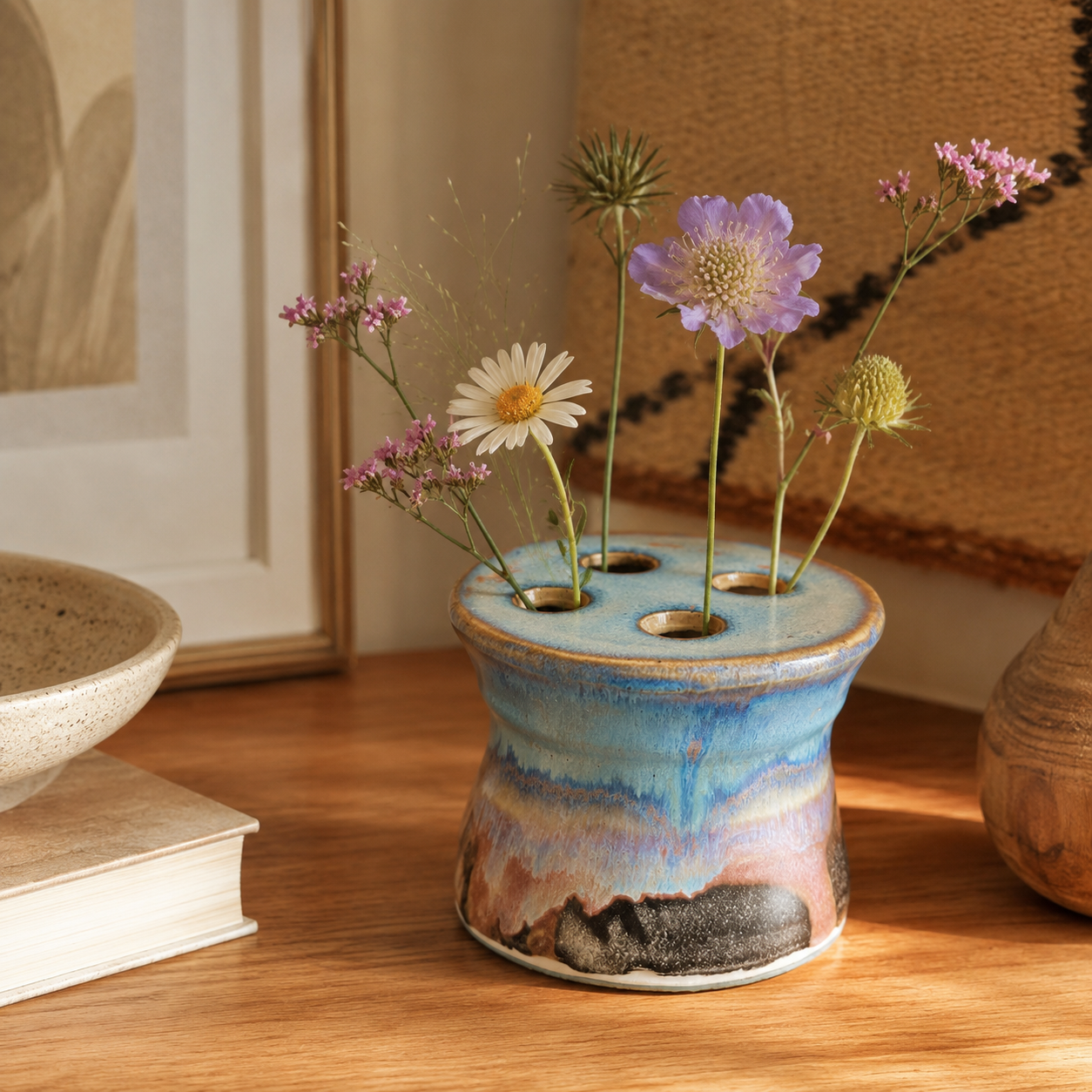 Coastal Sunset Handmade Ceramic Toothbrush Holder & Flower Vase