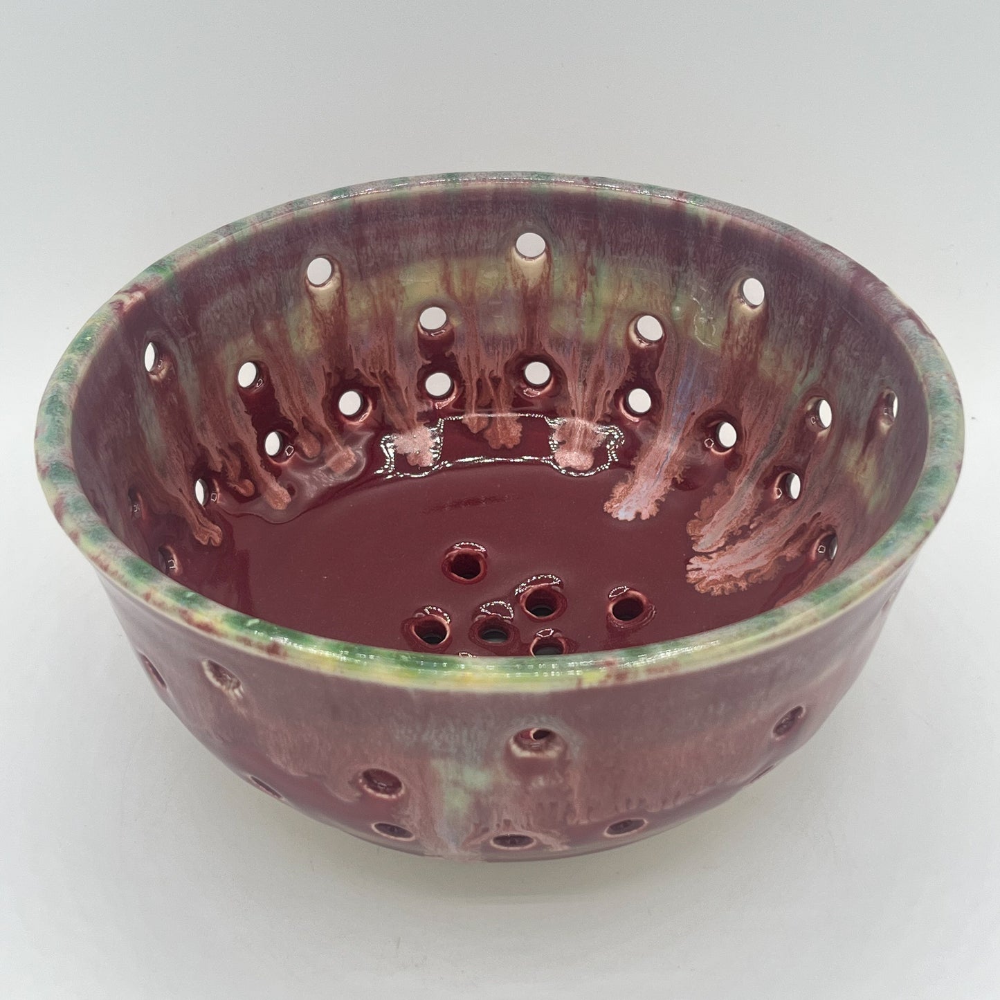 Burgundy Stoneware Colander