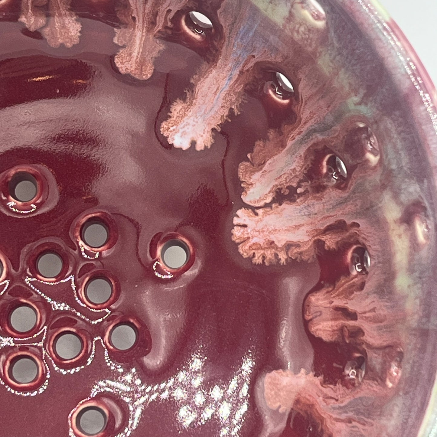 Burgundy Stoneware Colander