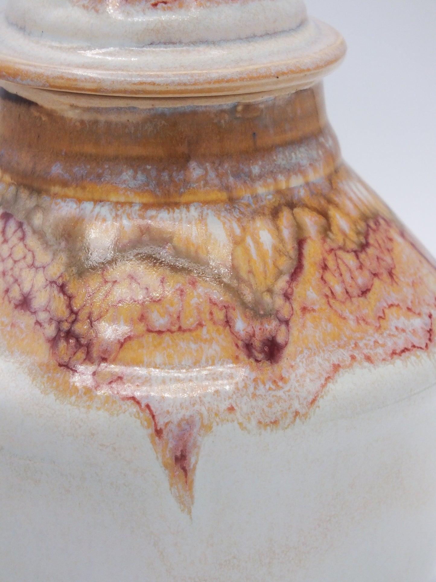 Small stoneware covered jar