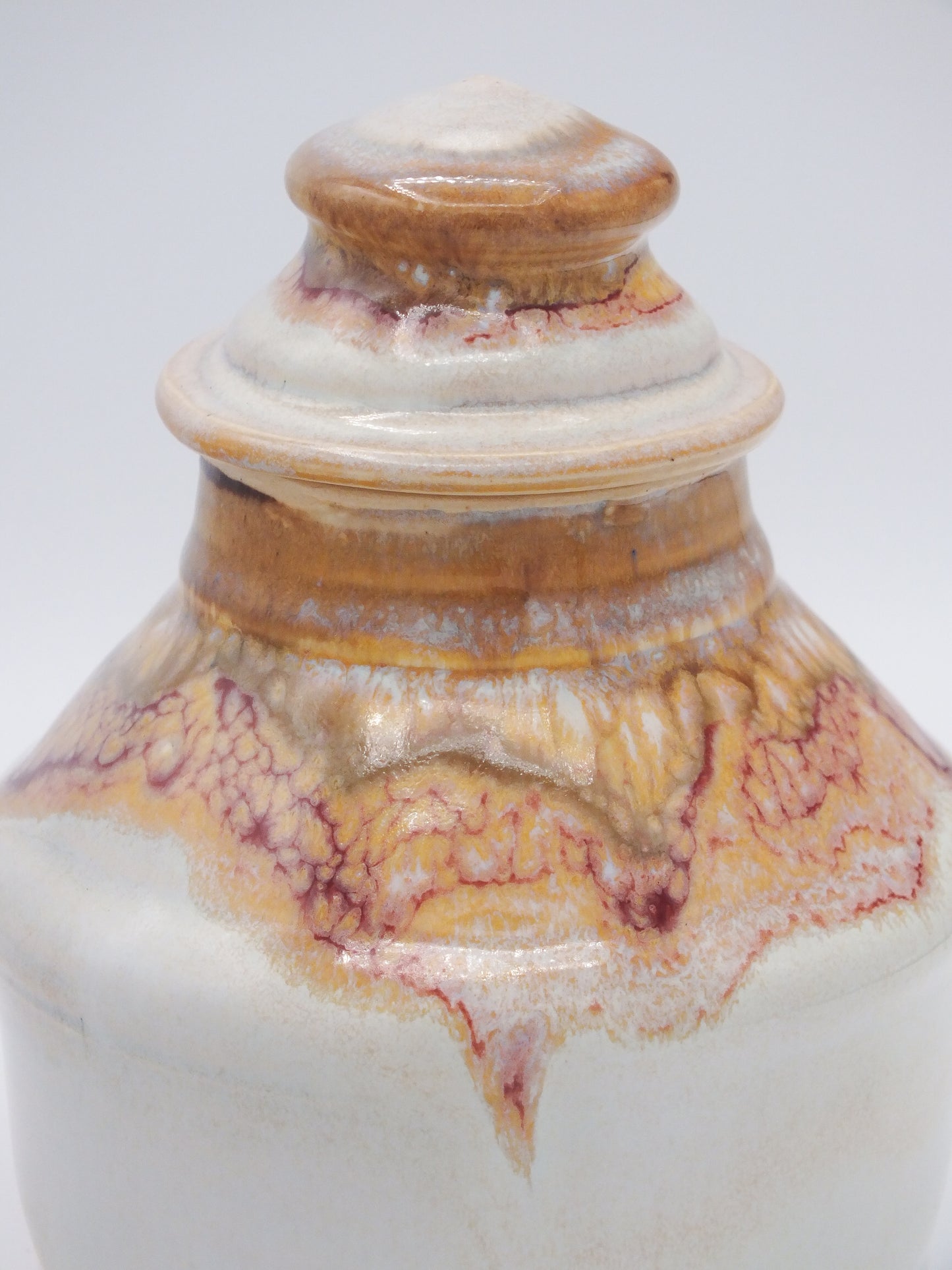 Small stoneware covered jar