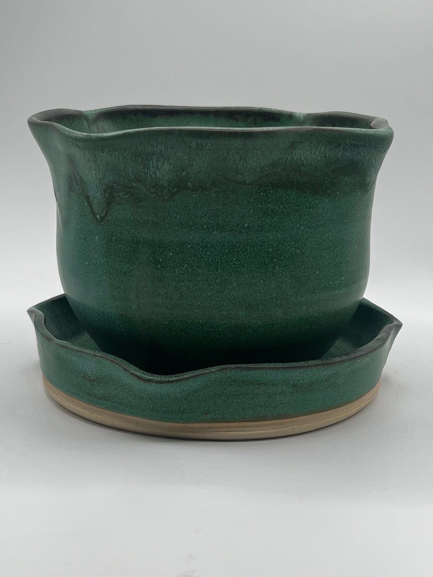 Artisan Green Ceramic Planter