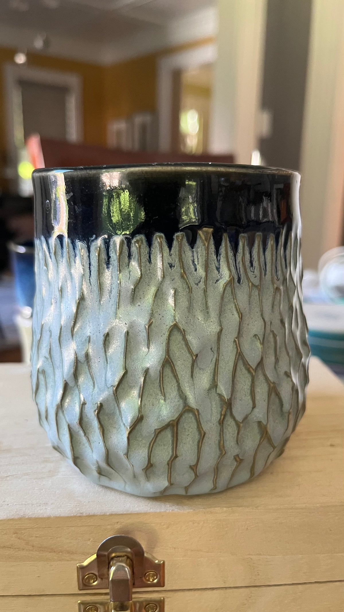 1011 vase = matte blue and dark blue