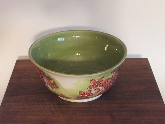 Flowered Stoneware Bowl