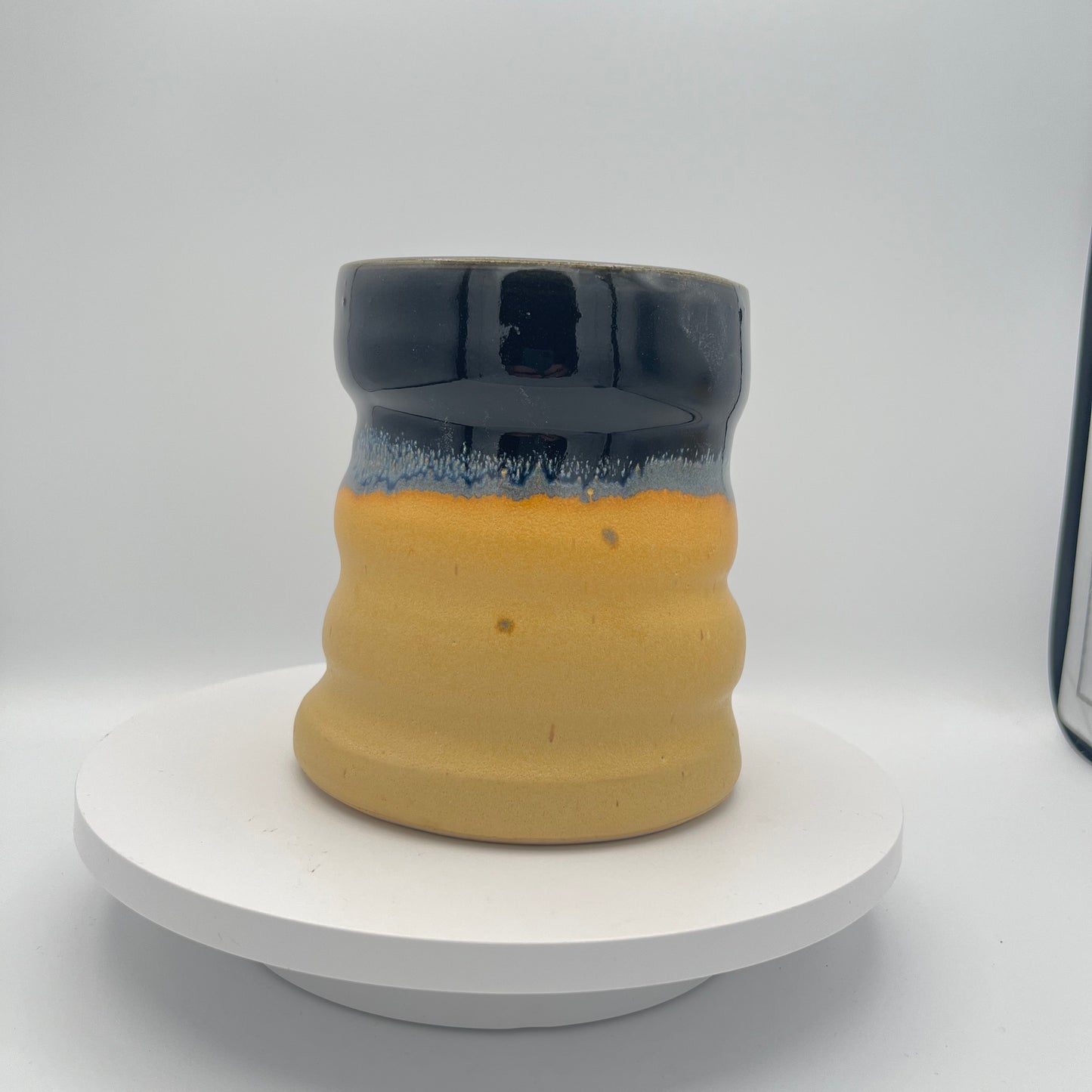 802 vase - matte yellow and blue black