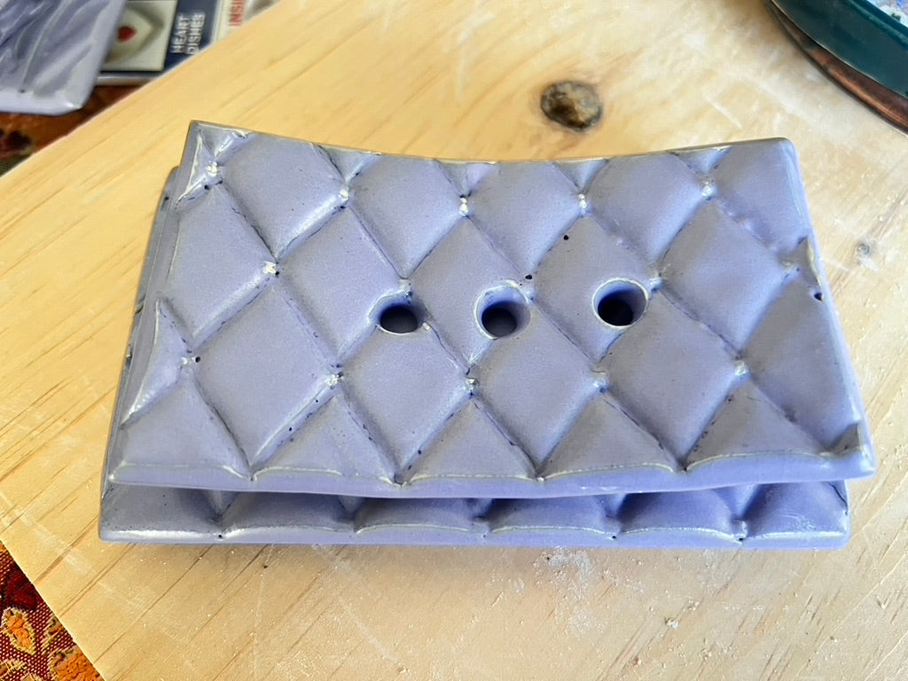 786 soap dish - purple - diamonds