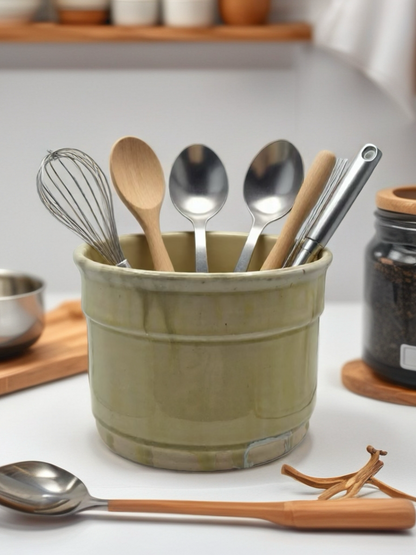 Agate Inspired Medium Stoneware Utensil Holder