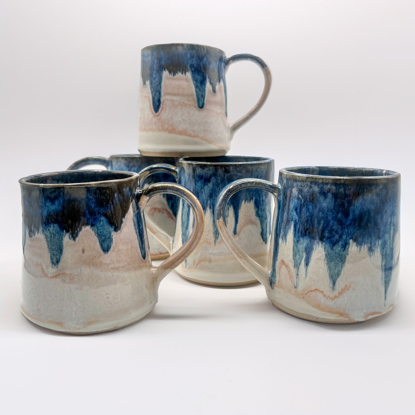 Blue Tide Tapered Stoneware Mug, 14 fluid ounces