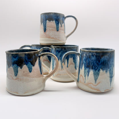 Blue Tide Tapered Stoneware Mug, 14 fluid ounces