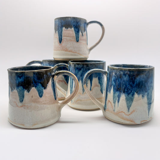 Blue Tide Tapered Stoneware Mug, 14 fluid ounces