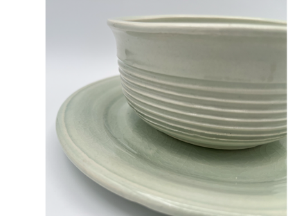 Celadon cereal bowl and plate