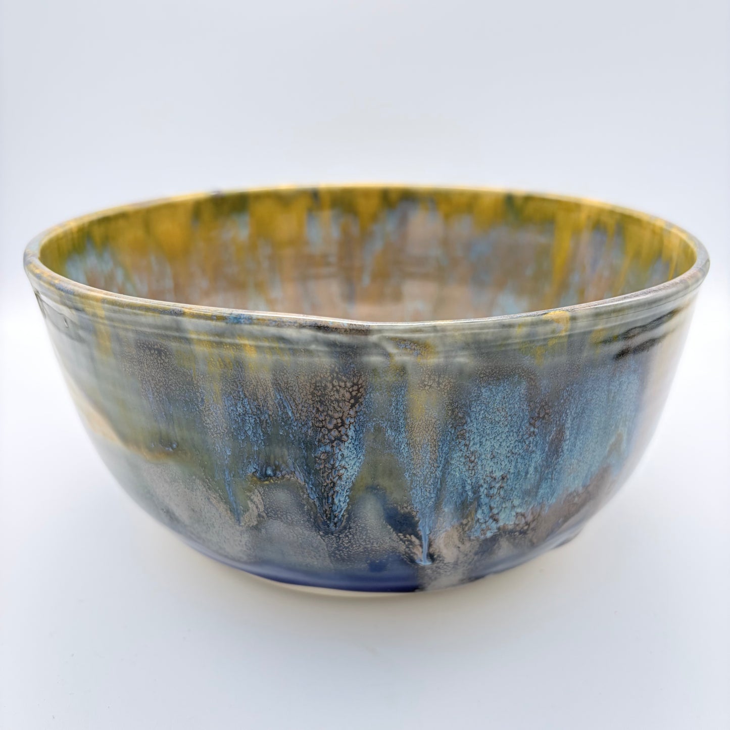 Medium Blues Stoneware Bowl Serving Dish For Kitchen Decor And Everyday Use Dishwasher Safe