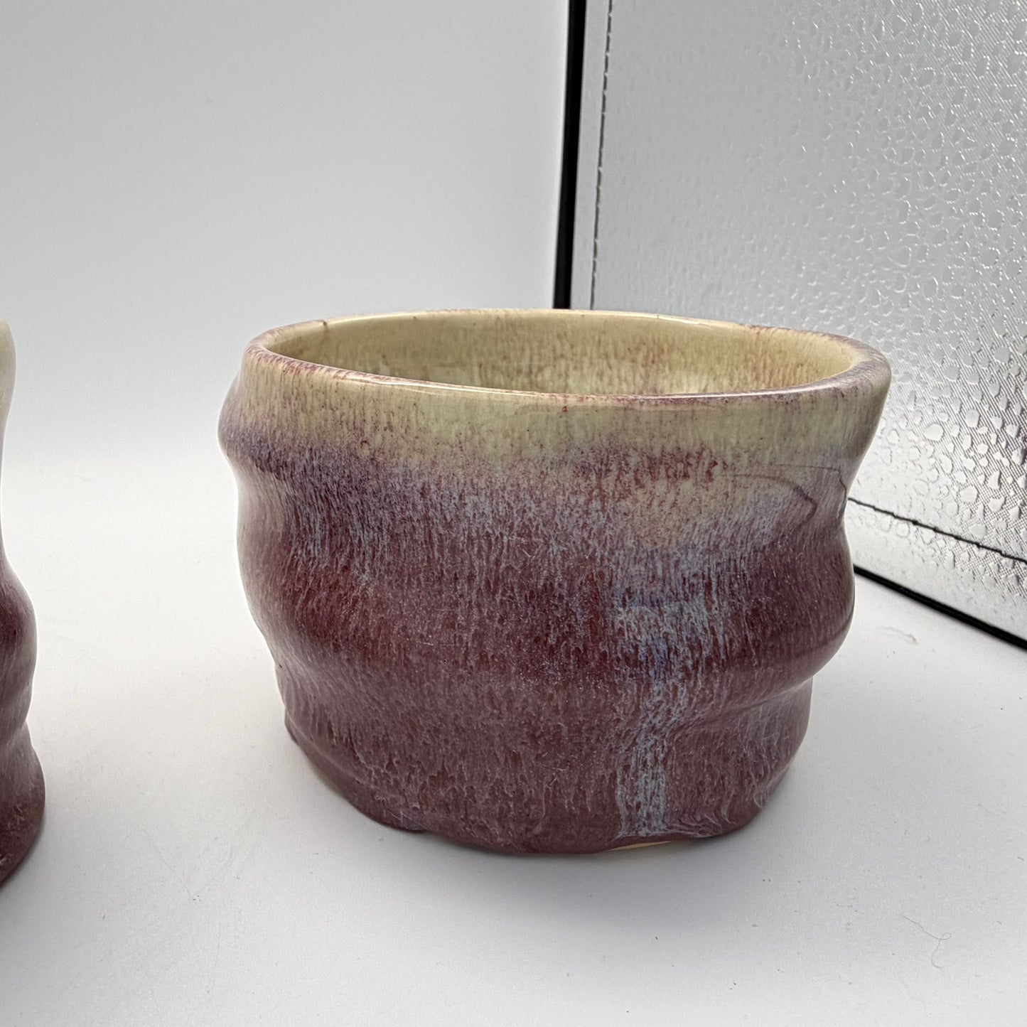 Undulating Red Ceramic Tea Bowl  For Entertaining And Everyday Use