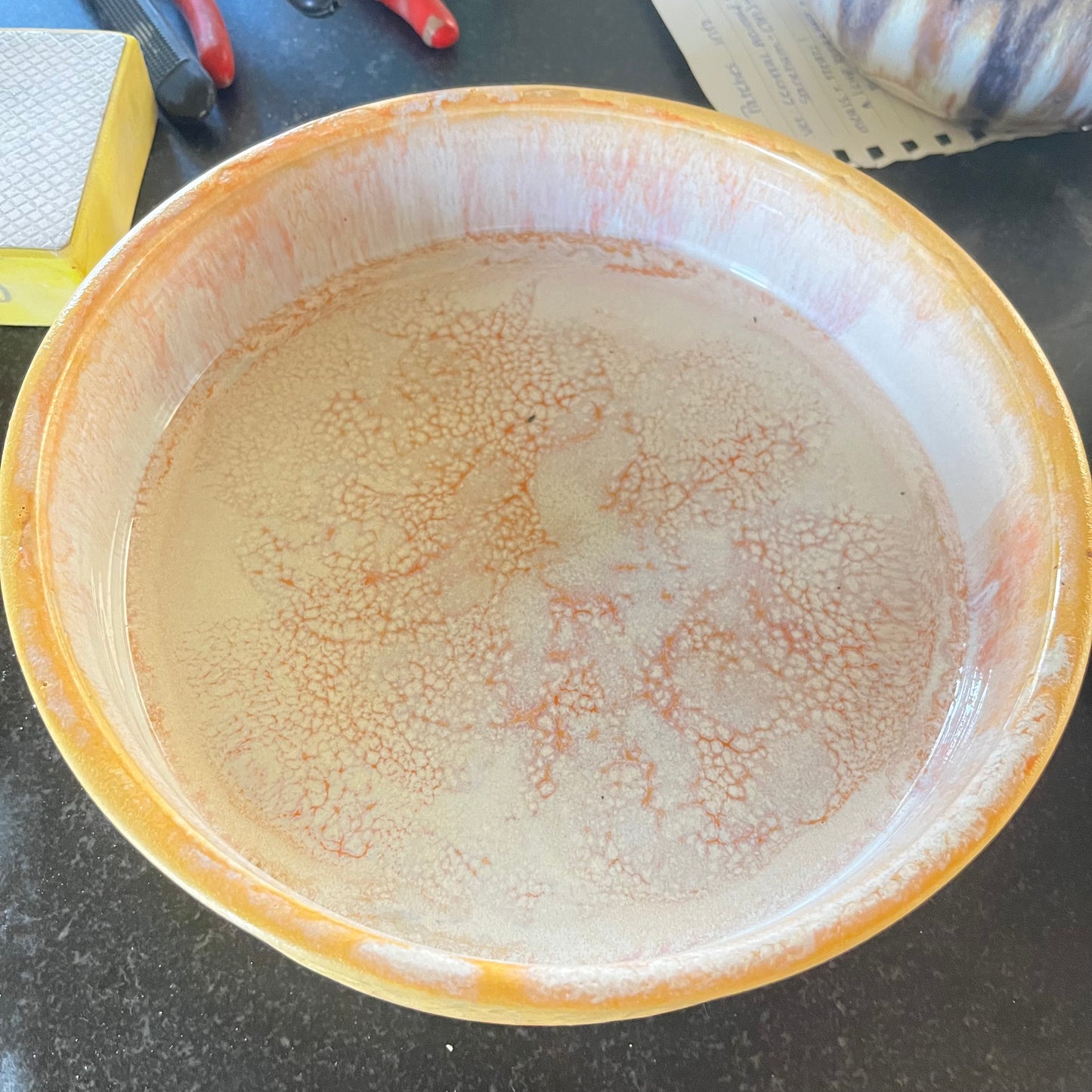 807 pie plate - yellows