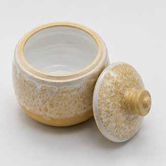 Handmade Yellow Ceramic Sugar Bowl