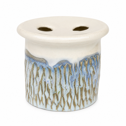 Seafoam Cascade Handmade Ceramic Toothbrush Holder & Bud Vase
