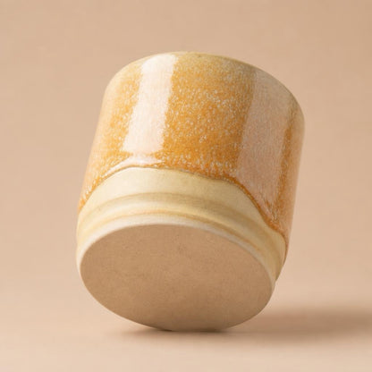 Yellow and Cream Espresso Cup Ceramic Cup For Espresso Shots - Stylish Modern Design Durable Lightweight