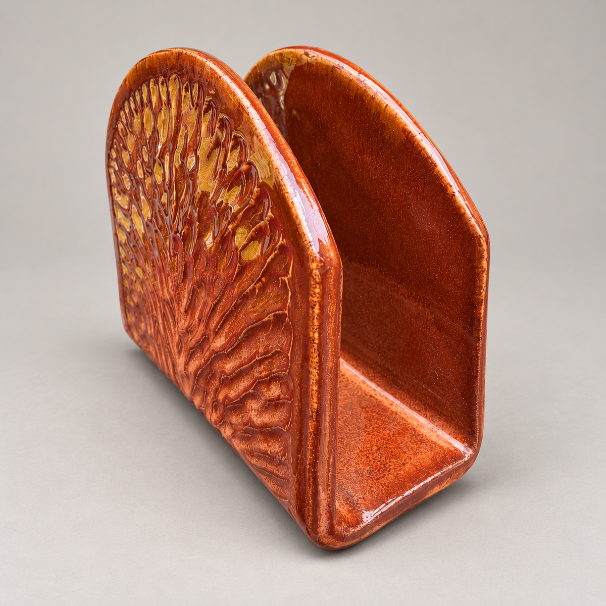 Autumn Fern Ceramic Napkin Holder