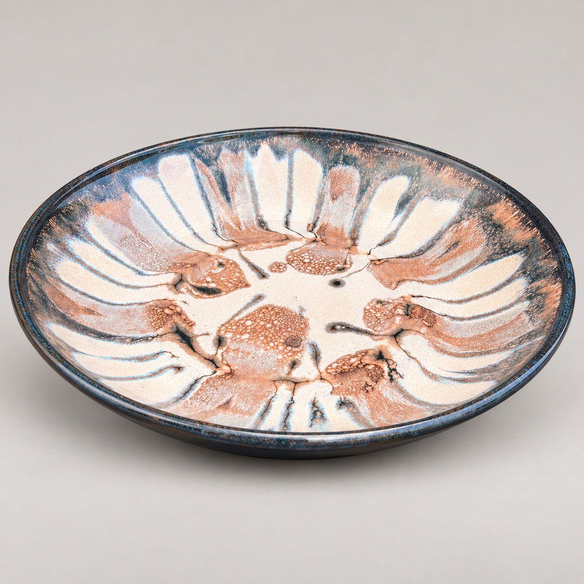 Copper Bloom Ceramic Platter