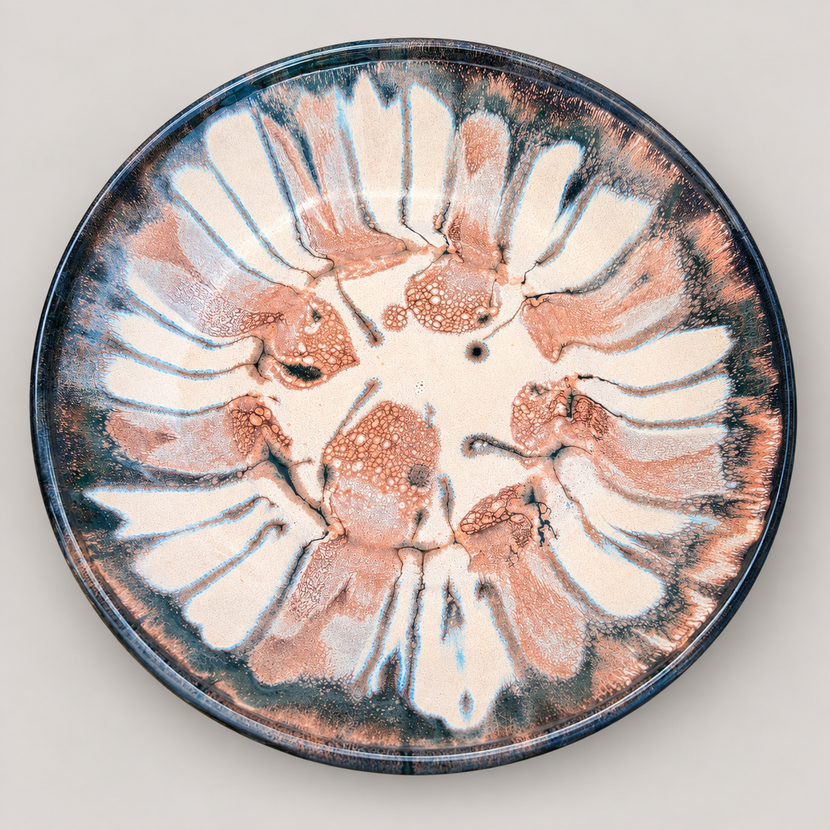 Copper Bloom Ceramic Platter