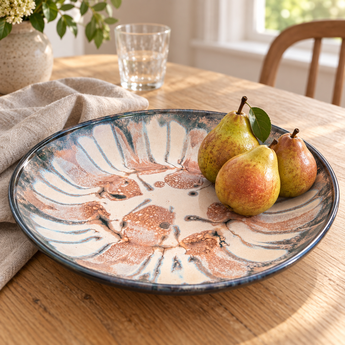 Copper Bloom Ceramic Platter