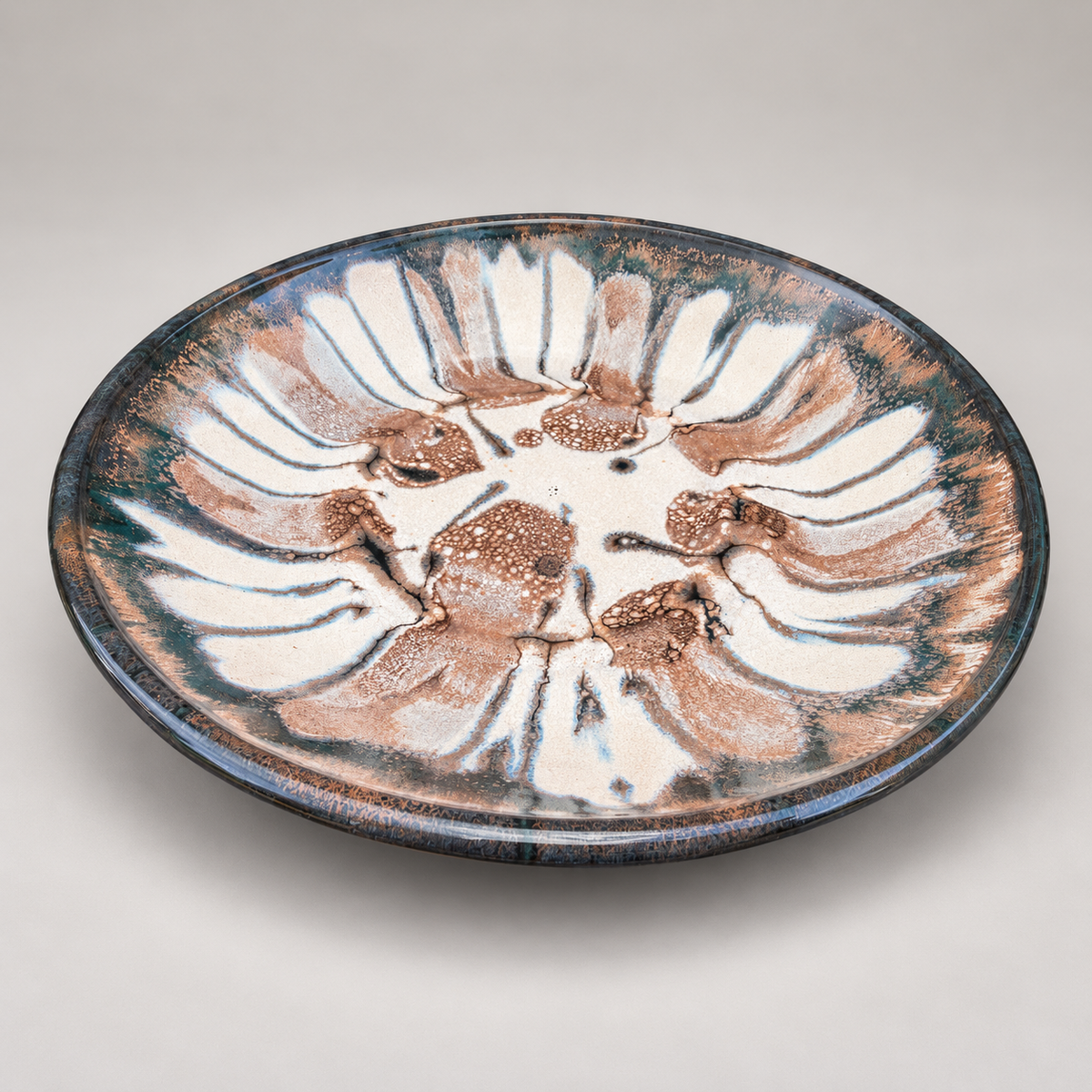 Copper Bloom Ceramic Platter