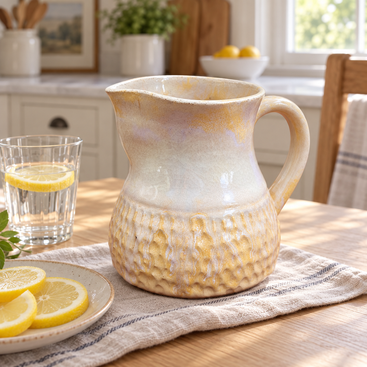 Golden Cascade - Ceramic Pitcher