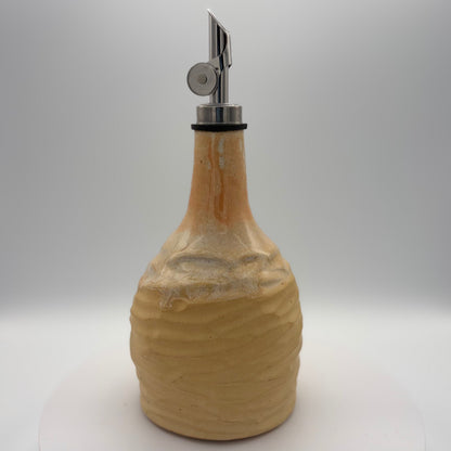 Handmade Ceramic Olive Oil Dispenser – Golden Yellow & Cream Drip Glaze