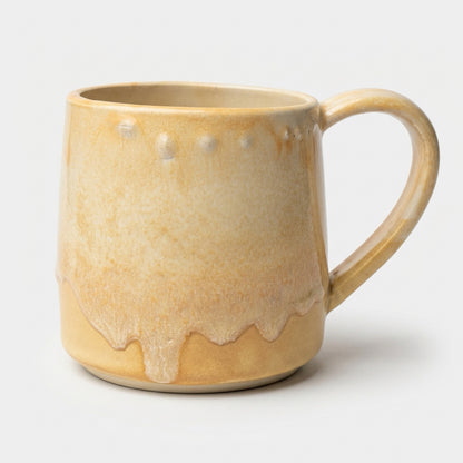 Handmade Ceramic Mug – White, Cream and Yellow Glaze