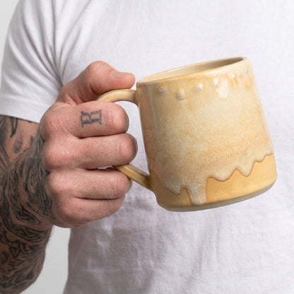 Handmade Ceramic Mug – White, Cream and Yellow Glaze