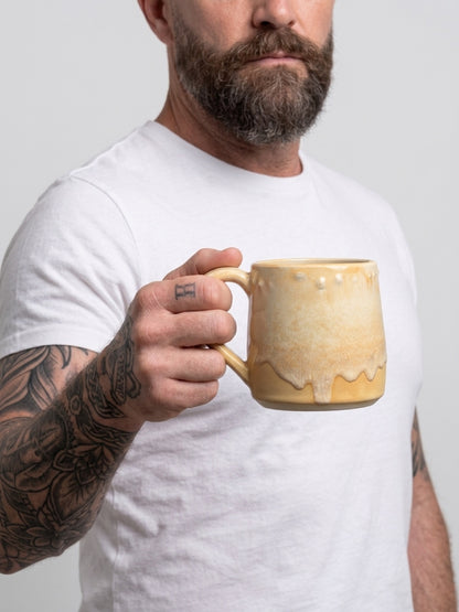Handmade Ceramic Mug – White, Cream and Yellow Glaze