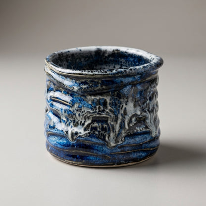 Blue Tide Handmade Ceramic Tumbler | Cobalt & Cream
