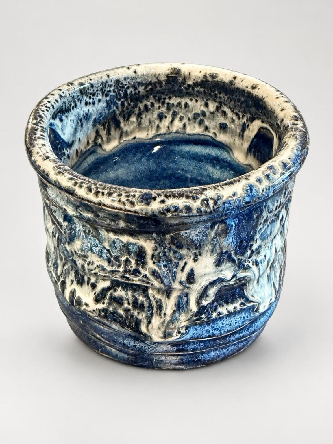 Blue Tide Handmade Ceramic Tumbler | Cobalt & Cream