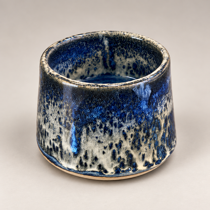 Blue Tide Handmade Ceramic Tumbler | Cobalt & Cream