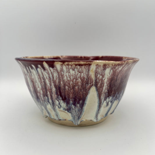 Burgundy Marble Tri-Sided Bowl