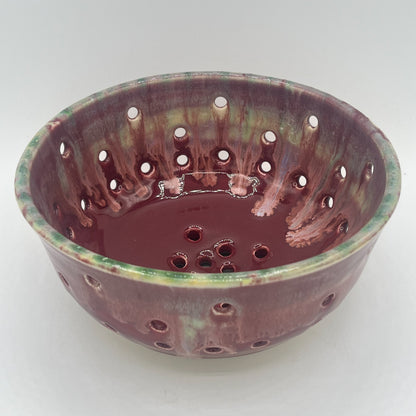 Burgundy Stoneware Colander