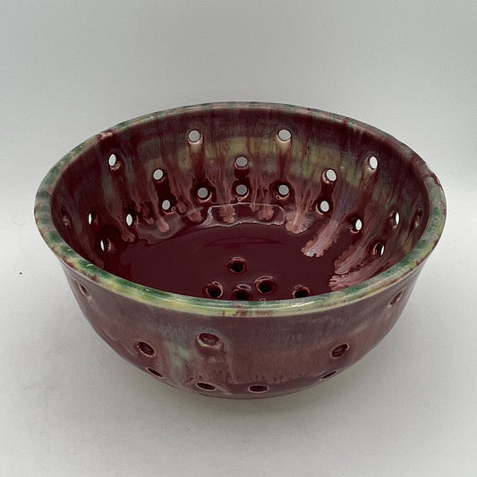 Burgundy Stoneware Colander