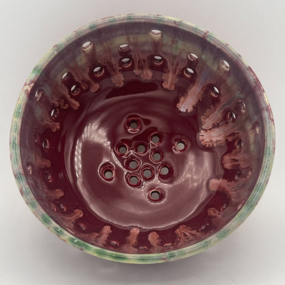 Burgundy Stoneware Colander