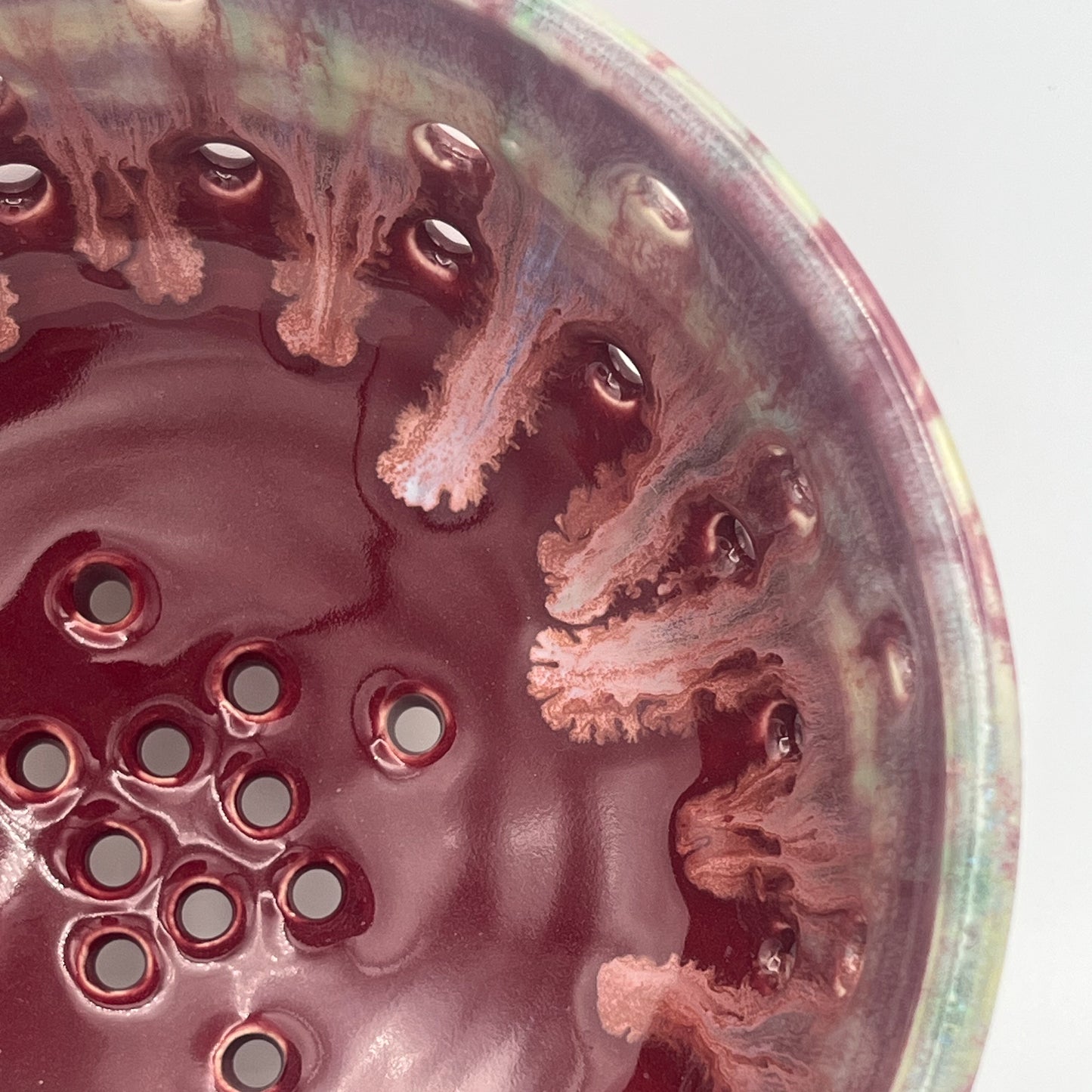 Burgundy Stoneware Colander