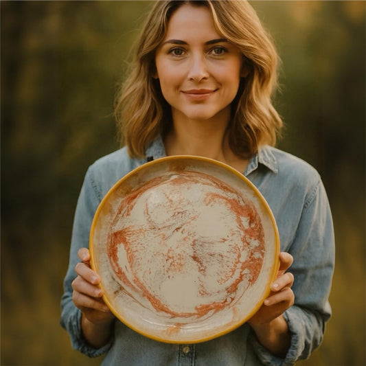 Crimson River, Yellow Shore Platter