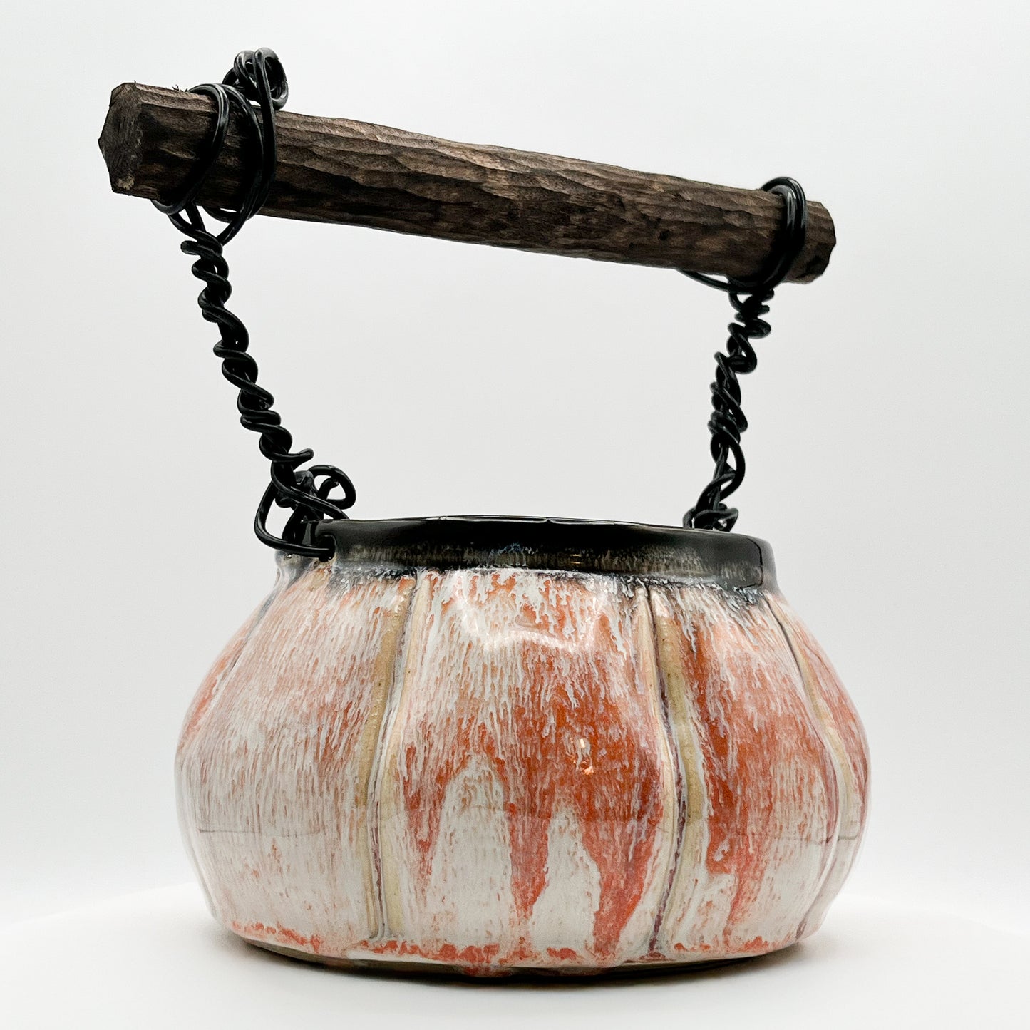 Fall pumpkin ceramic basket