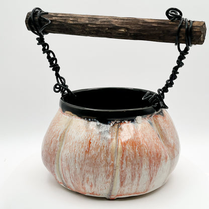 Fall pumpkin ceramic basket