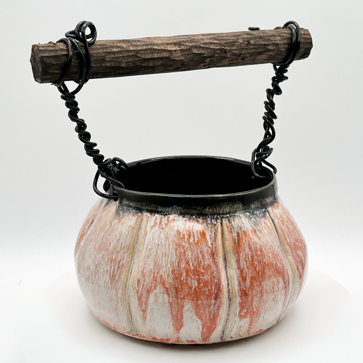 Fall pumpkin ceramic basket