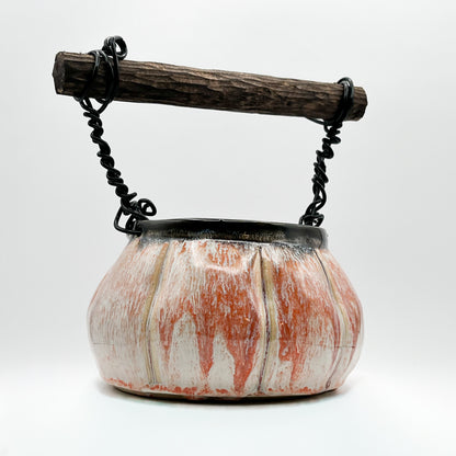 Fall pumpkin ceramic basket