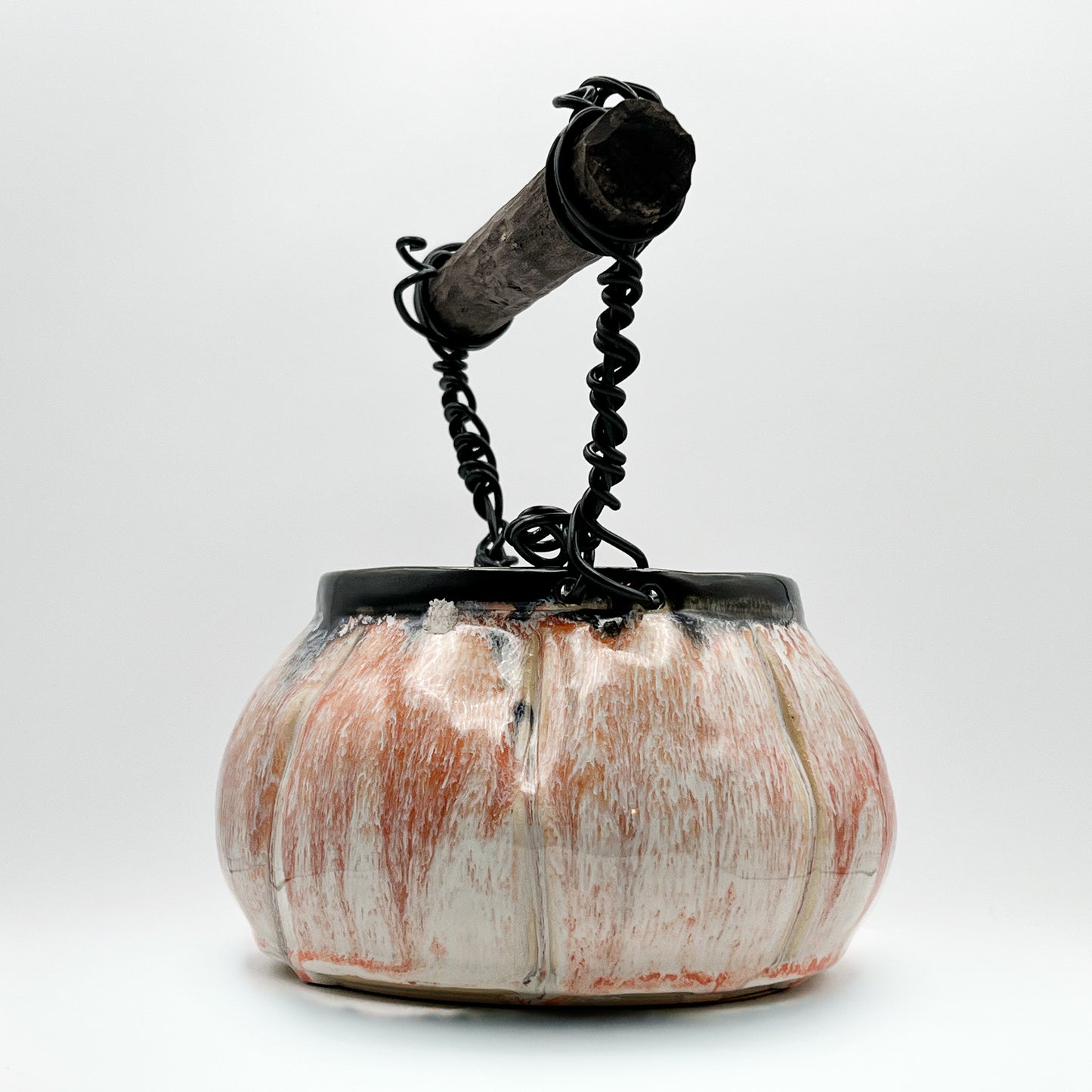 Fall pumpkin ceramic basket