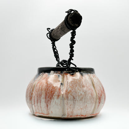 Fall pumpkin ceramic basket