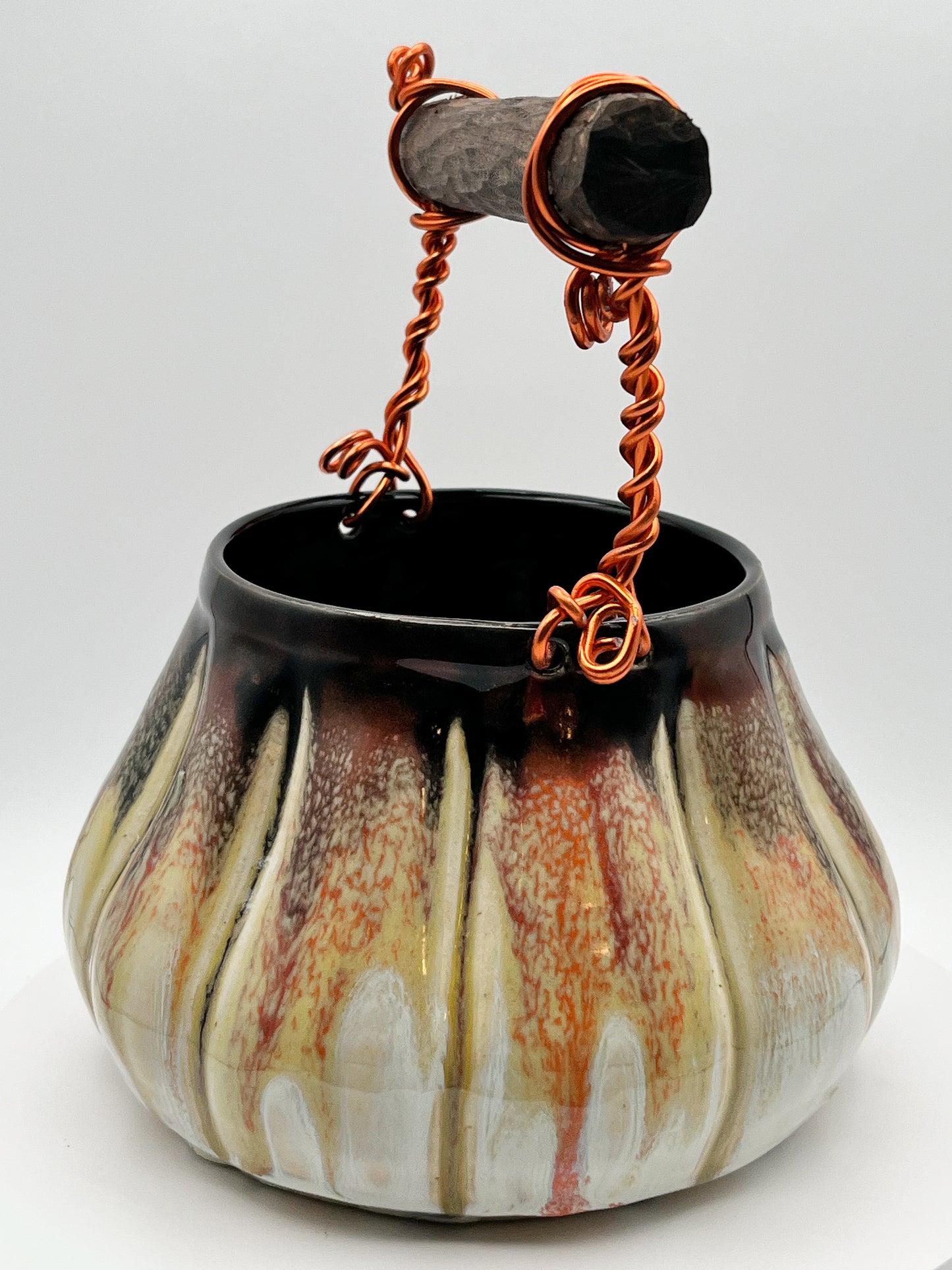 Fall pumpkin ceramic basket