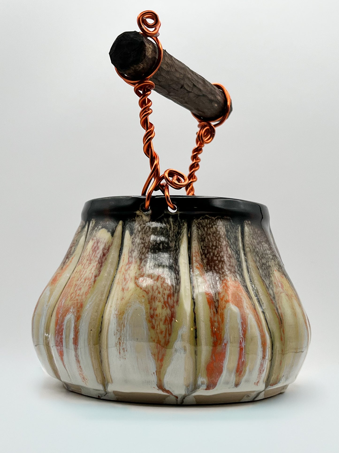 Fall pumpkin ceramic basket